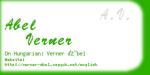 abel verner business card